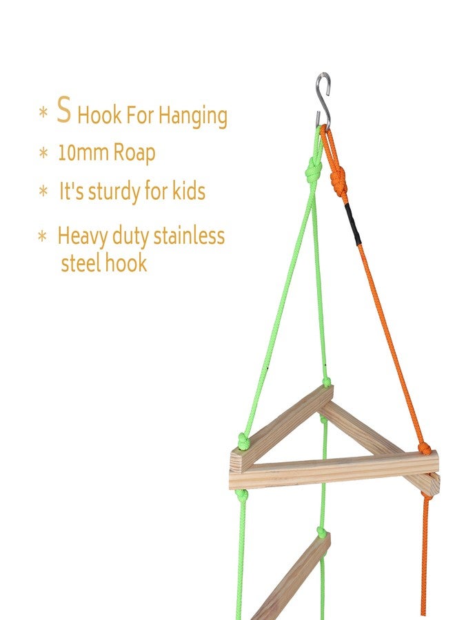 BOFFLE Rope Ladder| Climbing Stairs for Kids | Wooden Scales for Kids for Physical Activity | Indoor Outdoor Games for Kids 3 to 10 Years - Image 4